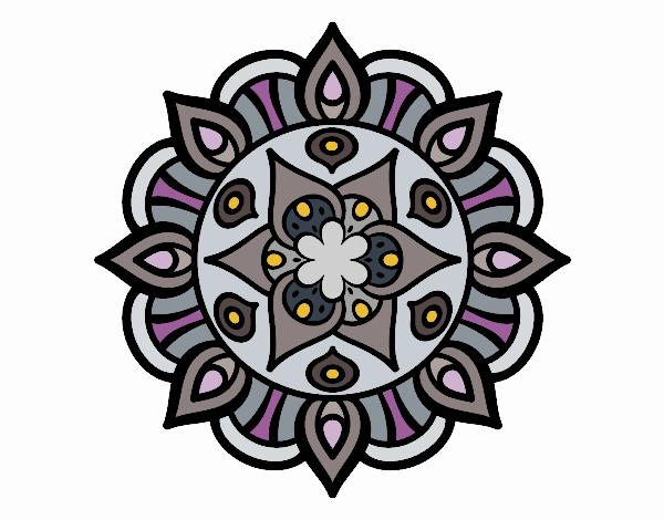 Desenho Mandala vida vegetal pintado por rosalina