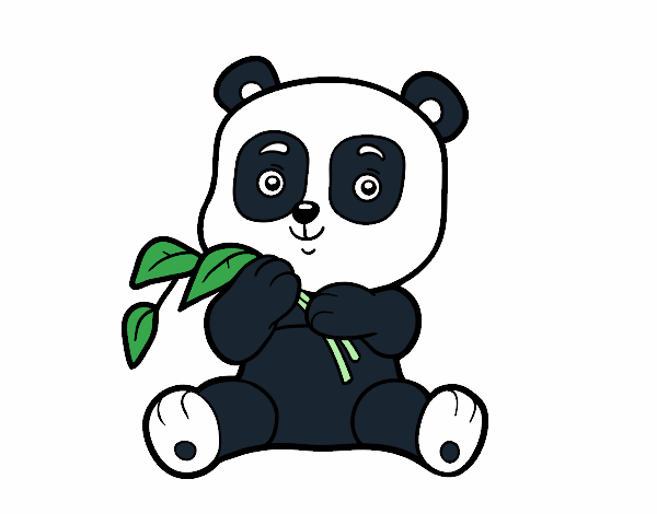 Desenho de Um urso panda pintado e colorido por Jujuli o dia 27 de