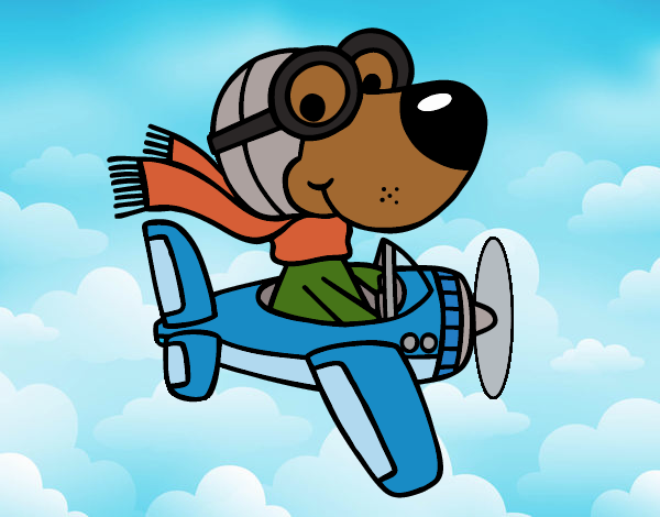 Desenho Cachorro aviador pintado por Craudia