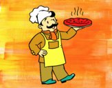Desenho Chef italiano pintado por AndressaBR