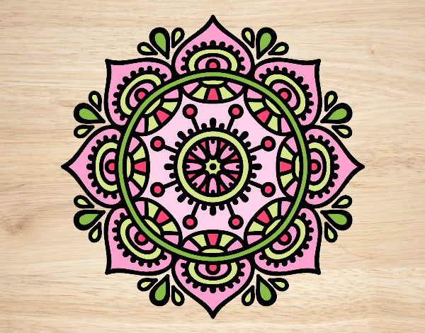 Desenho Mandala para relaxar pintado por Craudia