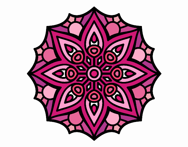 Desenho Mandala simetria simples pintado por CLAUDIAG