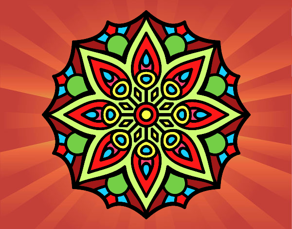 Desenho Mandala simetria simples pintado por lyanreys