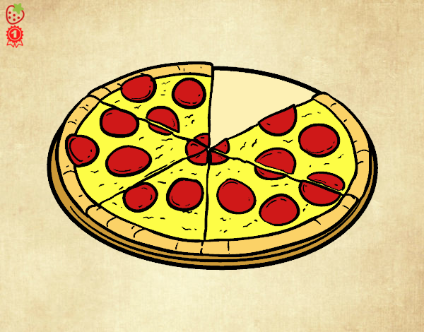 Desenho Pizza italiana pintado por Gabi_OPO
