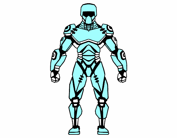 Desenho Robô lutador pintado por salomao