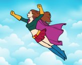 Desenho Super girl voador pintado por Donny