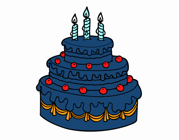 Desenho Torta de Aniversário pintado por malu123