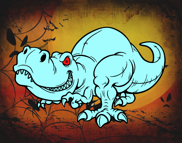 Desenho Tyrannosaurus Rex pintado por salomao