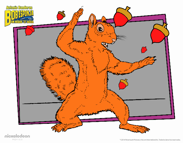 Desenho Bob Esponja - A Esquilo pintado por rosalina