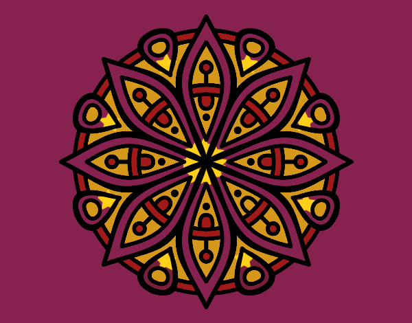 Desenho Mandala para a concentração pintado por caifas