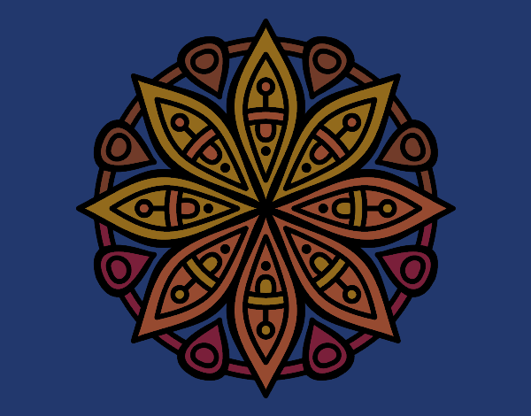 Desenho Mandala para a concentração pintado por caifas