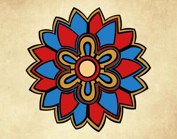 Desenho Mandala em forma flor weiss pintado por Craudia