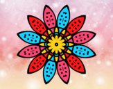 Desenho Mandala flores com pétalas pintado por rosalina