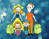 Desenho Uma família de férias pintado por analari