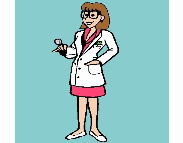 Desenho Doutora com óculos pintado por Craudia