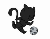 Desenho Gato futebol pintado por Josemigue 