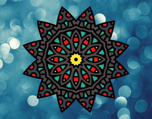 Desenho Mandala estrela pintado por caifas