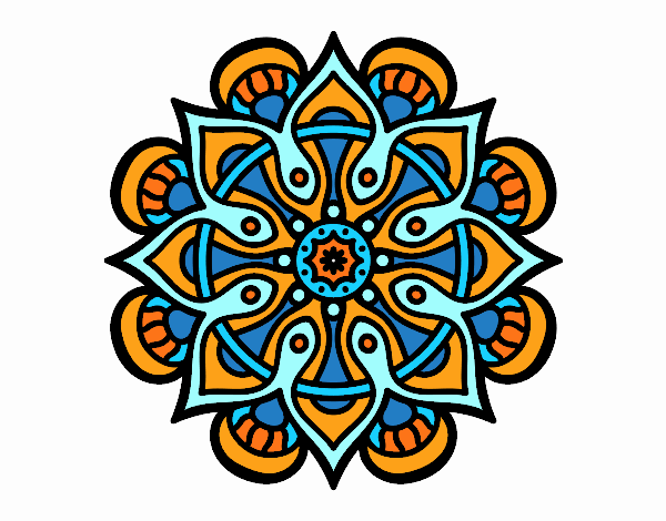 Desenho Mandala mundo árabe pintado por Craudia