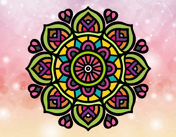 Desenho Mandala para a concentração mental pintado por ludelry