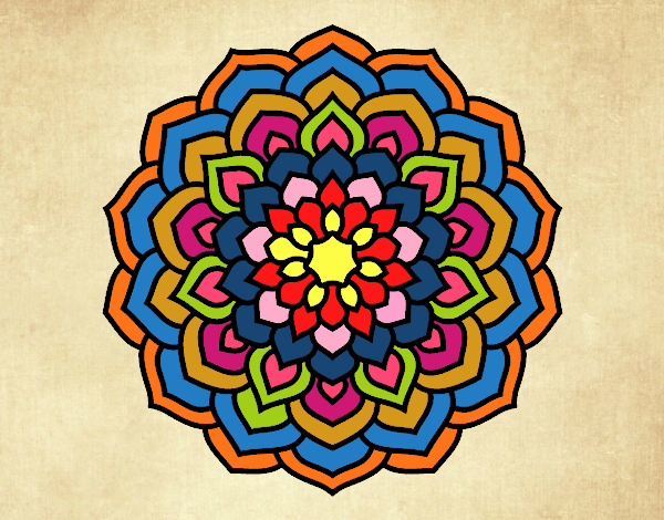 Desenho Mandala pétalas de flores pintado por rosalina