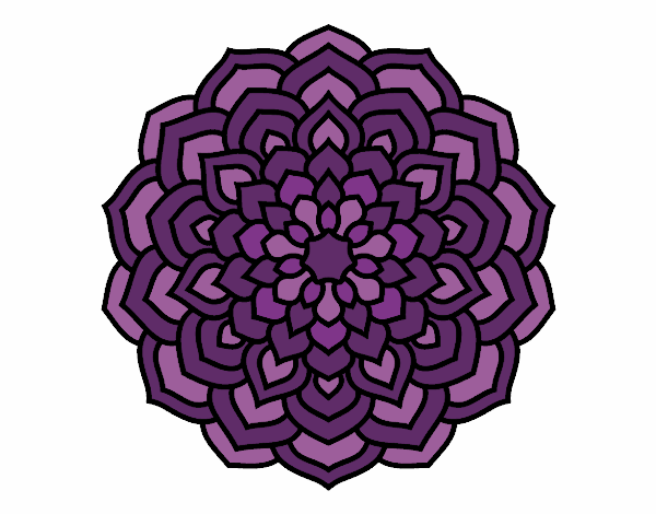 Desenho Mandala pétalas de flores pintado por ludelry