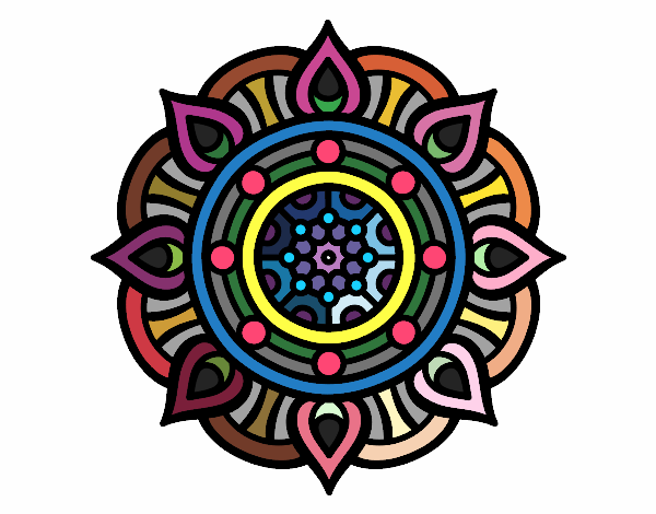Desenho Mandala pontos de incêndio pintado por ludelry
