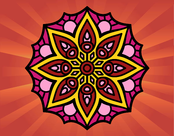 Desenho Mandala simetria simples pintado por caifas