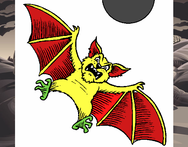 Desenho Morcego cão pintado por kushina22