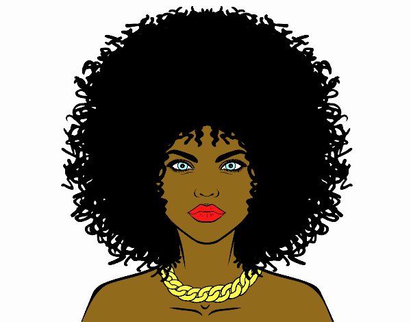 Desenho Penteado afro pintado por karolinesl