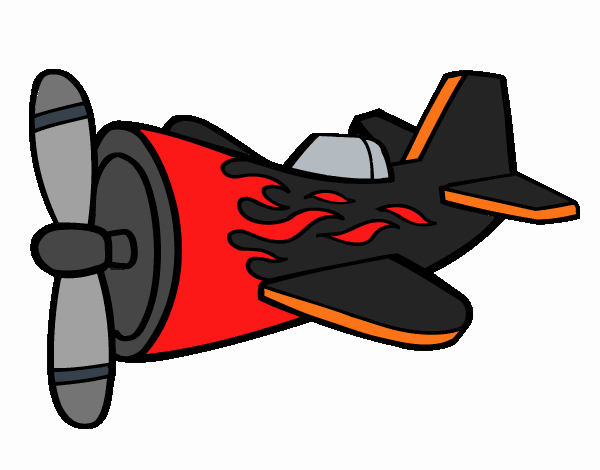 Desenho Avião em chamas pintado por darkcorvo