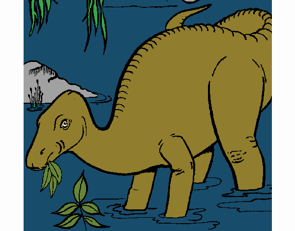 Desenho Dinossauro a comer pintado por Craudia