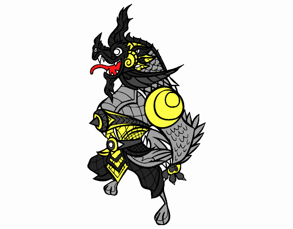 Desenho Dragão guardião pintado por darkcorvo