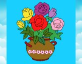 Desenho Jarro de flores pintado por Sil