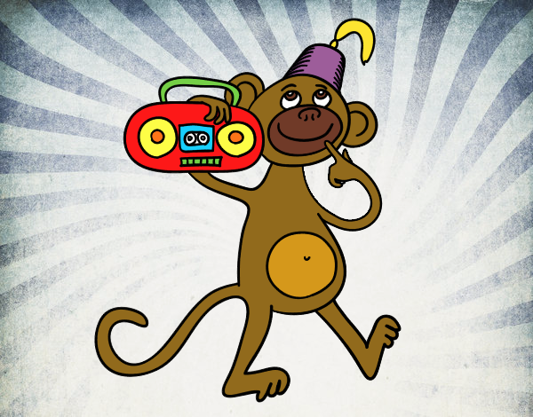 Desenho Macaco de circo pintado por Craudia