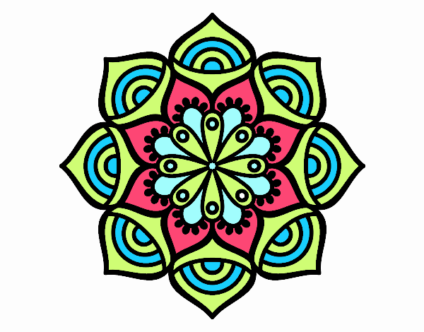 Desenho Mandala crescimento exponencial pintado por Craudia