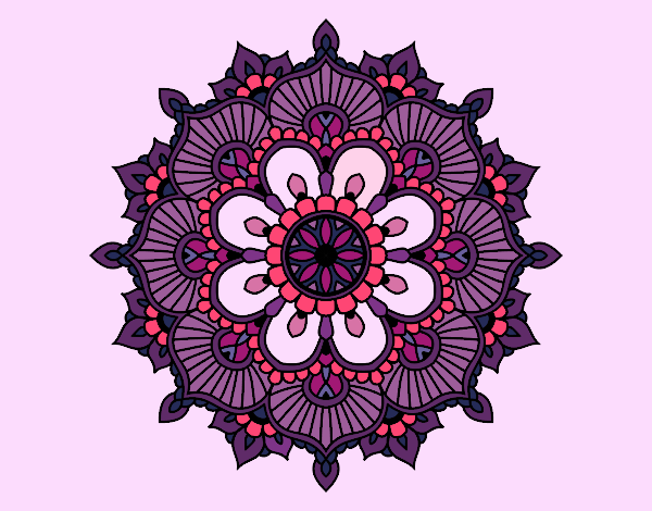 Desenho Mandala flash floral pintado por Morais
