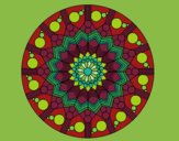 Desenho Mandala flor com círculos pintado por caifas