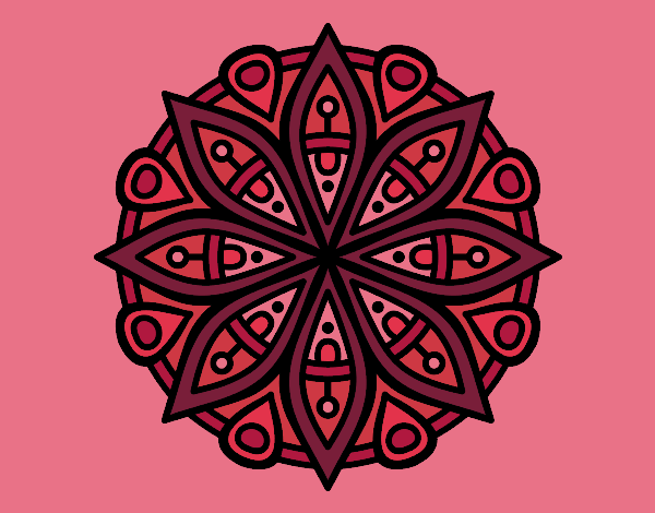 Desenho Mandala para a concentração pintado por Morais