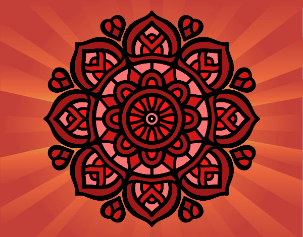 Desenho Mandala para a concentração mental pintado por Morais