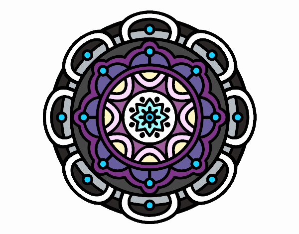 Desenho Mandala para relaxamento mental pintado por darkcorvo