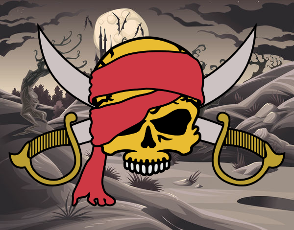Desenho Símbolo pirata pintado por Craudia