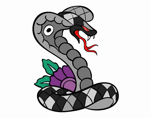 Desenho Tatuagem de cobra pintado por darkcorvo