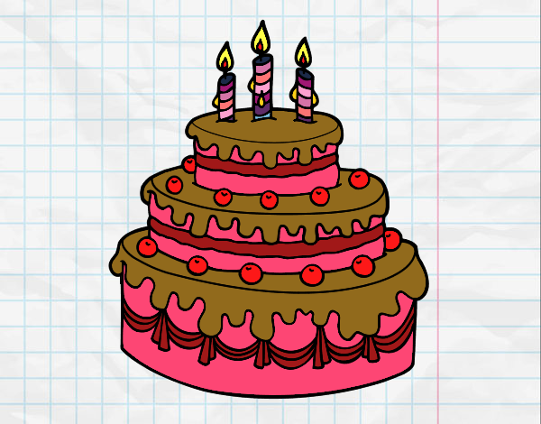 Desenho Torta de Aniversário pintado por ketelly