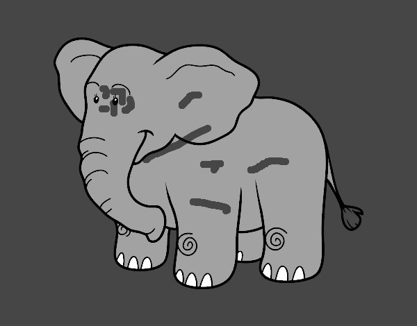 Desenho Um elefante Africano pintado por TUTHU