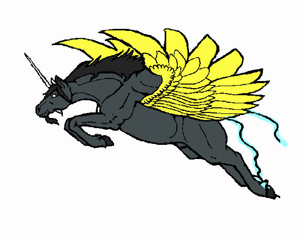 Desenho Unicórnio alado pintado por darkcorvo