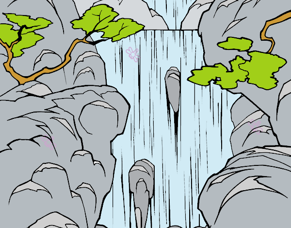 Desenho Cachoeira pintado por Billa