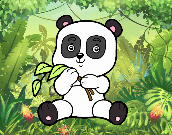 Desenho Um urso panda pintado por beatrizmor