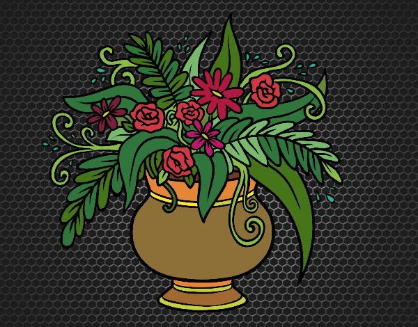 Desenho Um vaso com flores pintado por ANALUMA 
