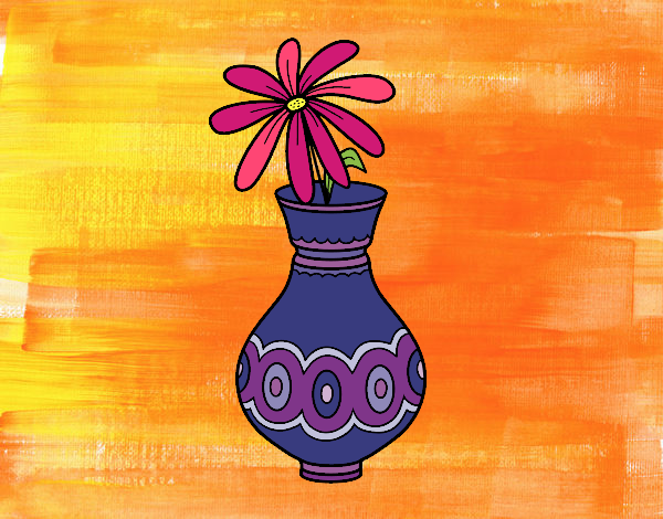 Desenho Uma flor em um vaso pintado por ANALUMA 