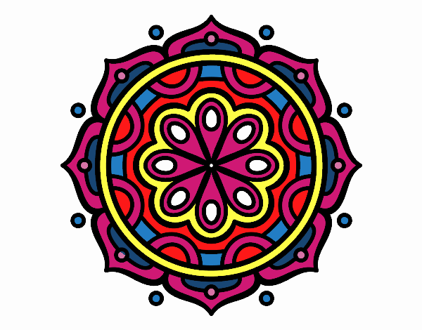 Desenho Mandala para meditar pintado por luzinda